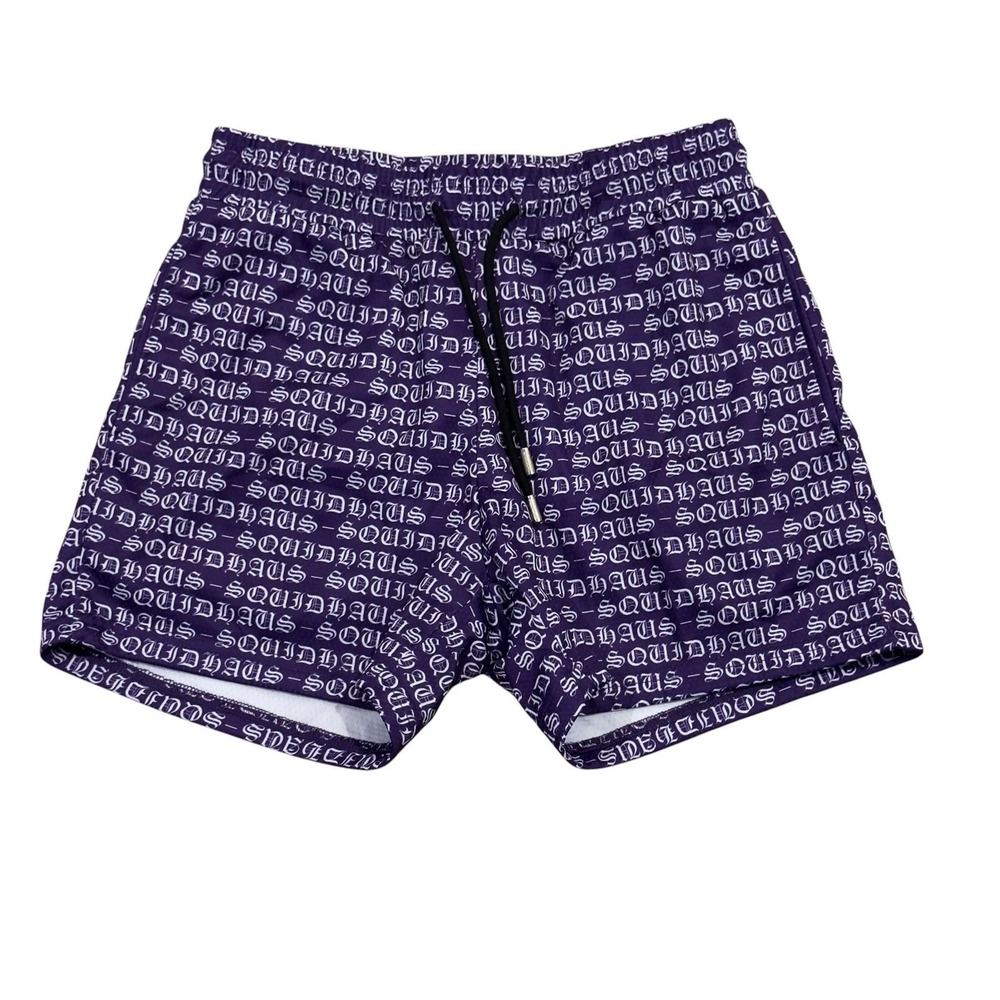 Squidhaus Mens Small Purple All Over Print Mesh Performance Lined Running Shorts